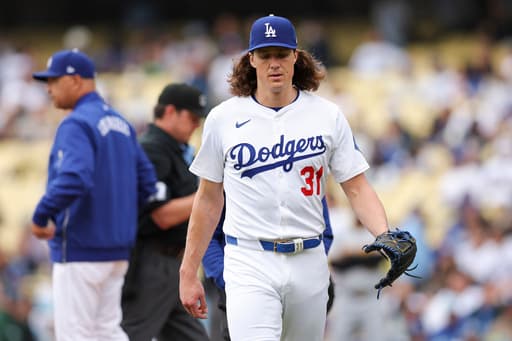 Dodgers transfer pitcher Tyler Glasnow to 60-day injured list and claim catcher Chuckie Robinson