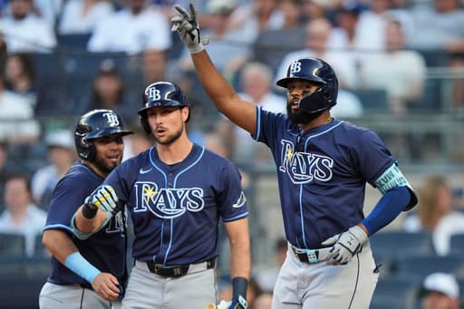 Caminero and Rasmussen help Rays beat Yankees 4-2 in series opener