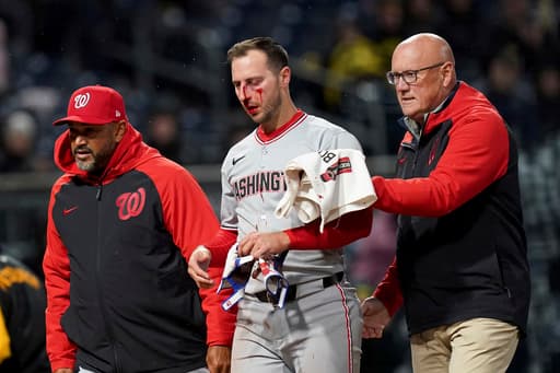Paul DeJong taking batting practice as he recovers from getting hit in the face by a pitch