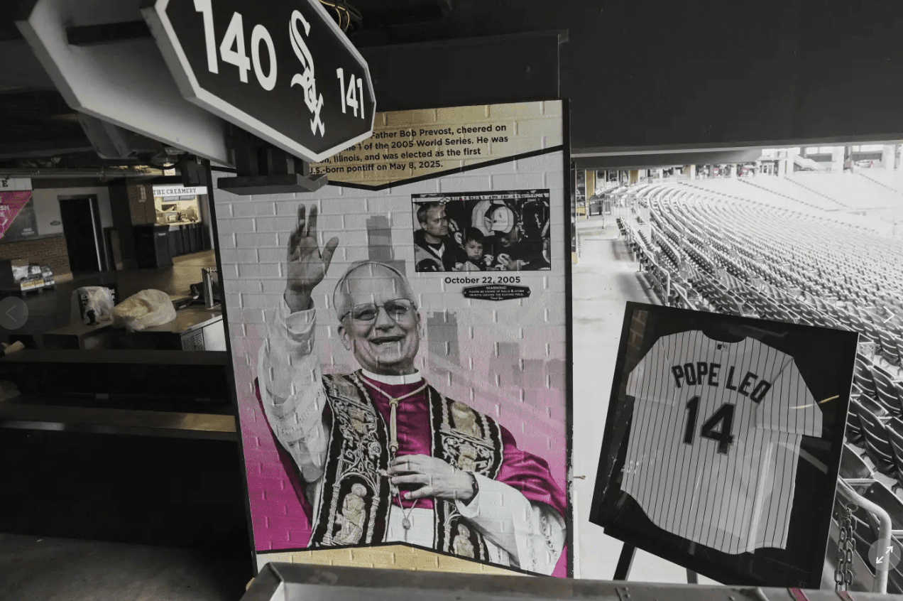 White Sox Unveil Graphic Installation Honoring Pope Leo