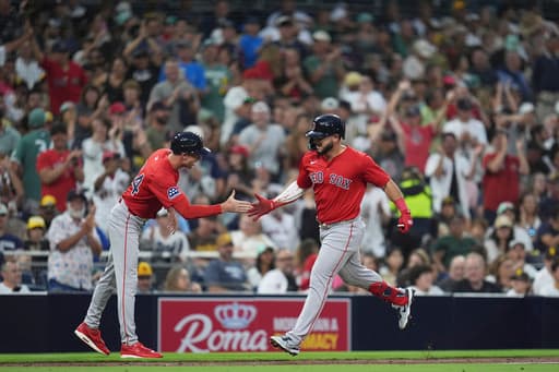 Abreu homers off Pivetta to help the Red Sox beat the Padres, 10-2