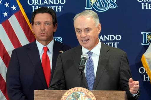 Florida’s DeSantis and MLB commissioner support new Rays stadium in Tampa