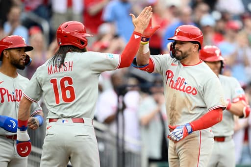 Schwarber, Stott and Marsh homer for the Phillies as they beat the Nationals 11-6