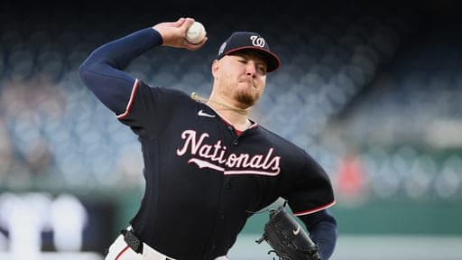 Washington Nationals pitcher Cade Cavalli in action during a baseball game against the Los Angeles Angels, Friday, Sept. 11, 2026, in Washington. (AP Photo/Nick Wass) (AP Photo/Nick Wass)