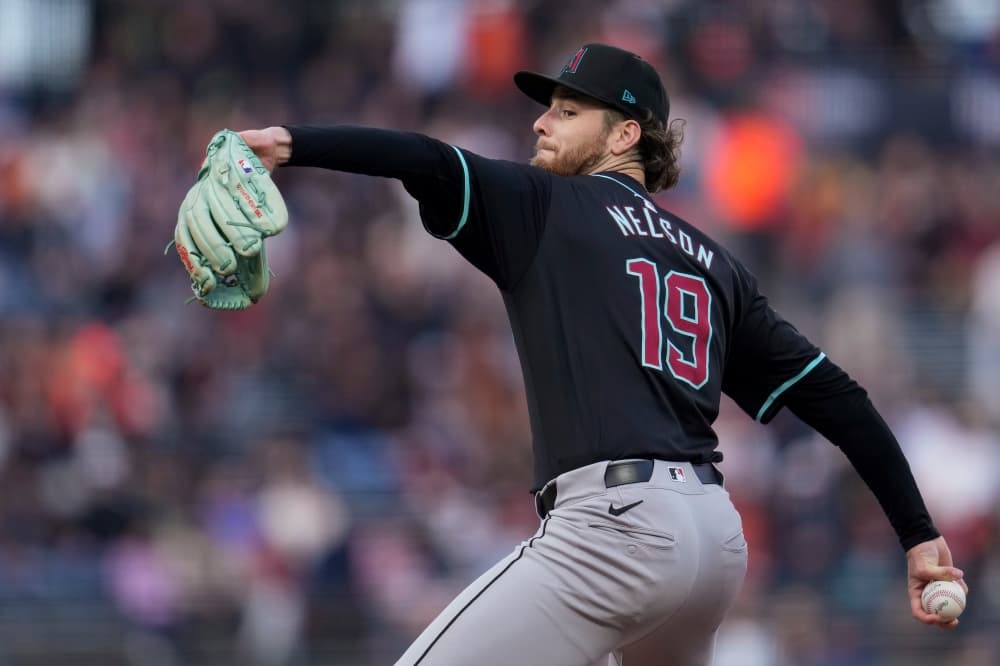 Diamondbacks starter Ryne Nelson exits with bruised pitching elbow after getting hit by line drive