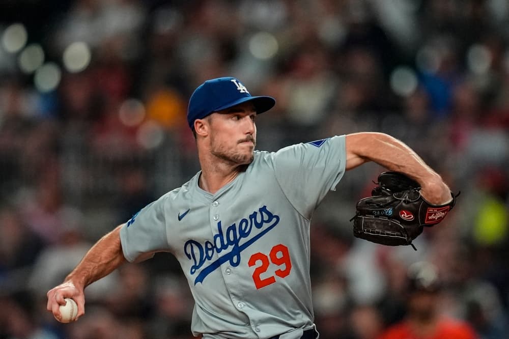 Injured pitcher Michael Grove dropped from Dodgers’ NLDS roster, replaced by rookie Ben Casparius