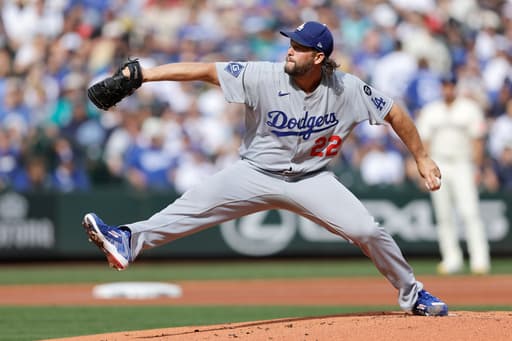 Kershaw works 5 1/3 scoreless innings in final regular-season start as Dodgers top Mariners 6-1