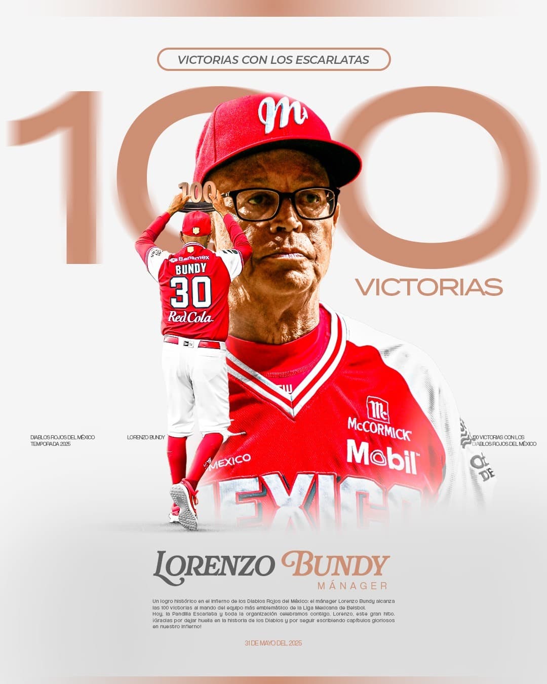 LMB: Diablos Rojos Take Shortened Series From Queretaro, Extend Lead In Zona Sur; Bundy Notches 100th Win As Manager