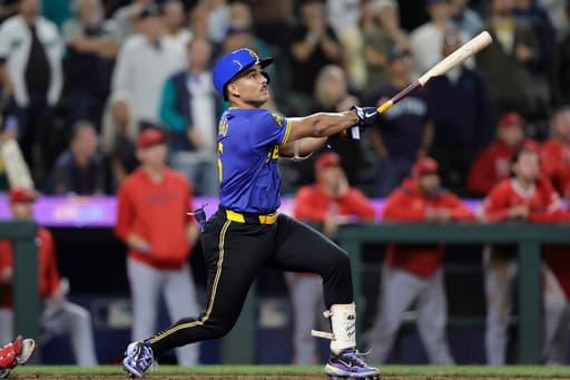 Touted rookie Harry Ford delivers off bench as Mariners top Angels in 12 to tie for 1st in AL West
