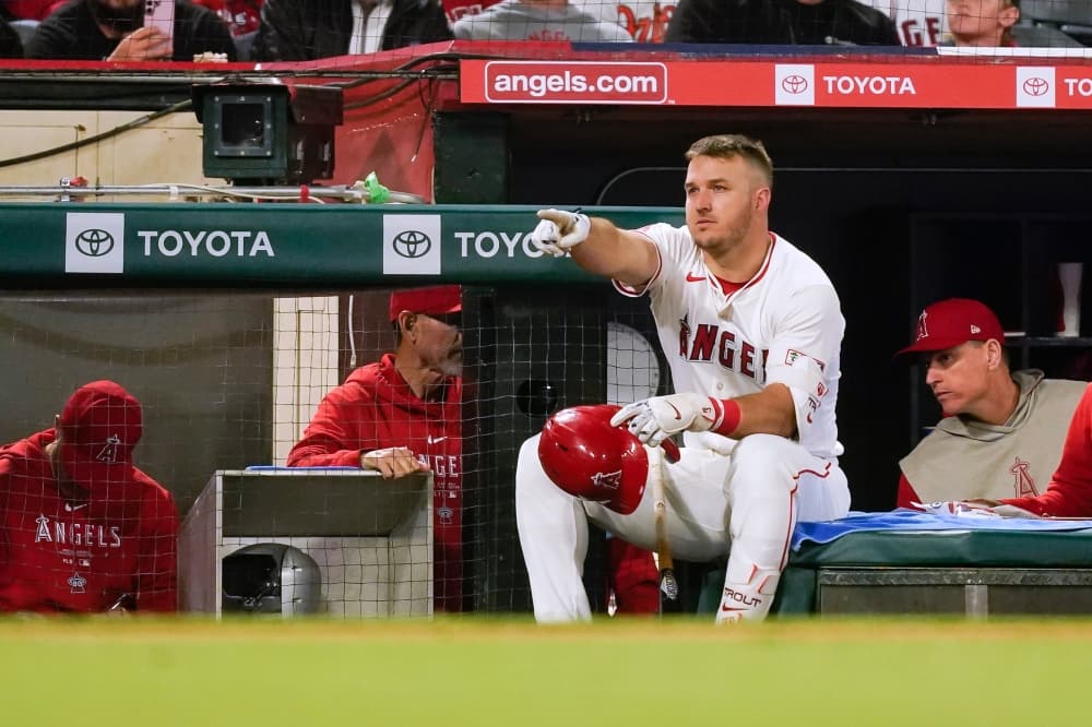 Mike Trout leading majors in home runs, but is looking for more consistency at the plate