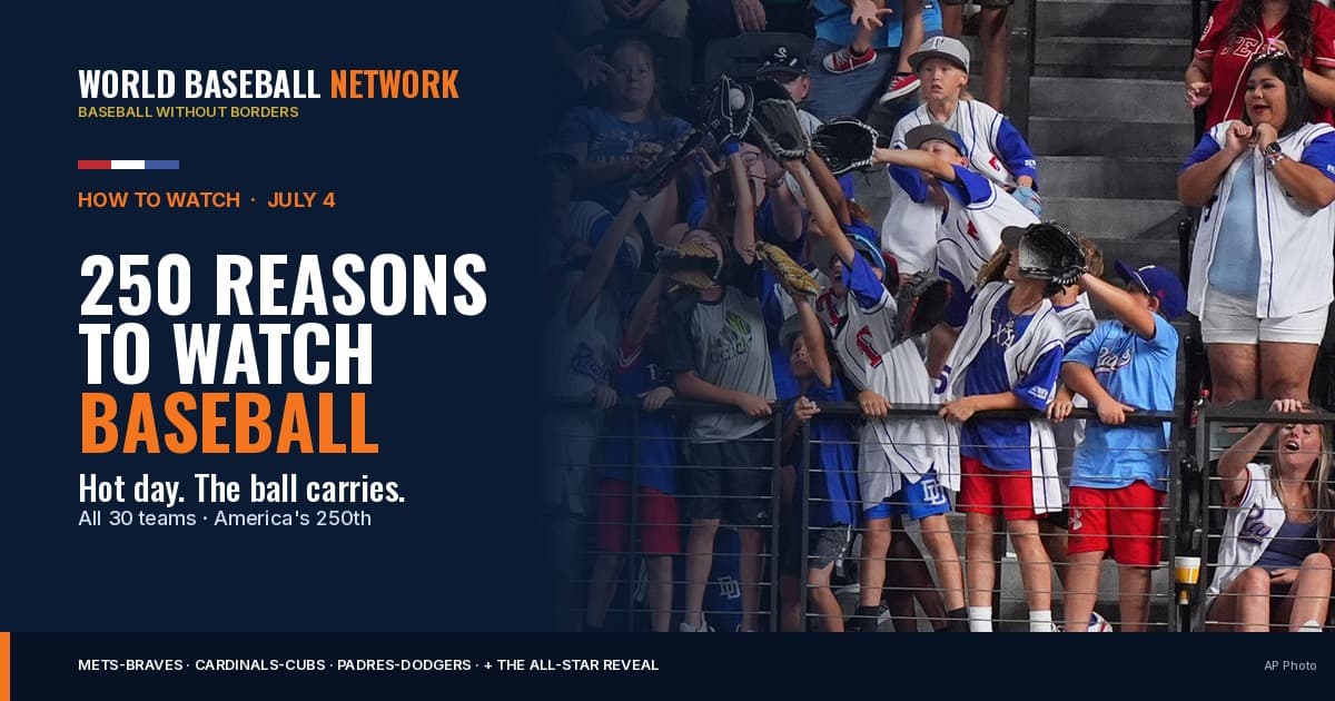 How to Watch MLB on July 4, 2026: Full National TV Schedule, Times, Streaming for America’s 250th