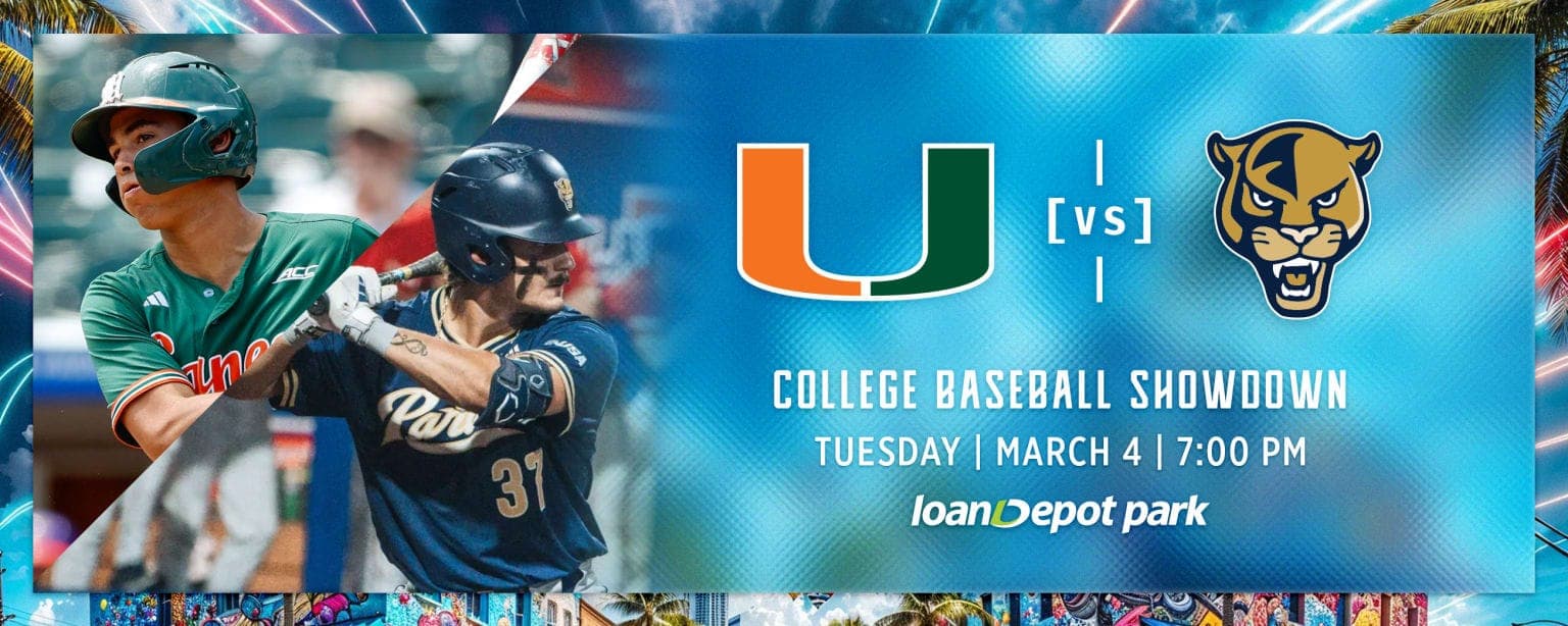 Crosstown Showdown Miami Hurricanes vs FIU Panthers at loanDepot Park March 4