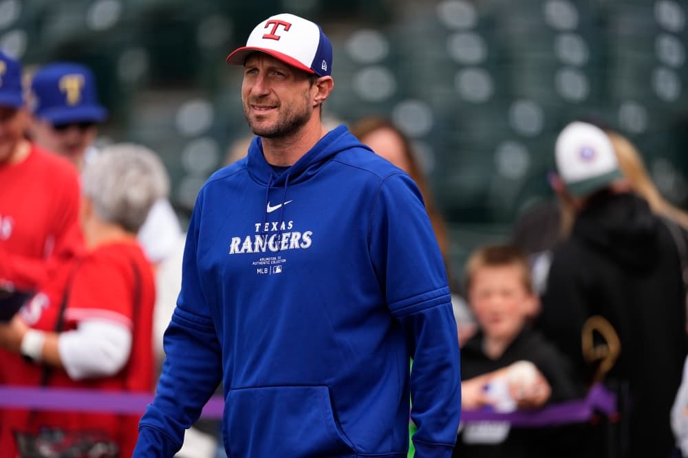 Rangers starter Max Scherzer hopeful of next step in return after bullpen session
