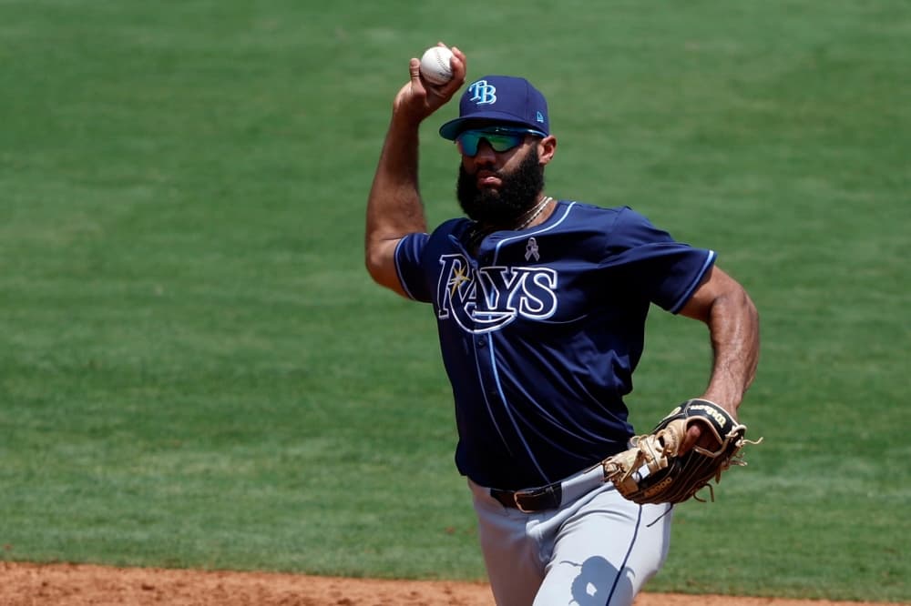 Rays 3B Amed Rosario exits after getting hit in the head with 99 mph from Pirates Jared Jones