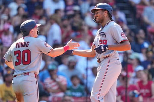James Woods hits a 3-run homer as the Nationals beat the Red Sox 10-2 to take the series