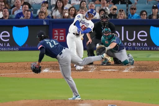 Rushing and Hernández go deep as the Dodgers beat the Mariners 6-2