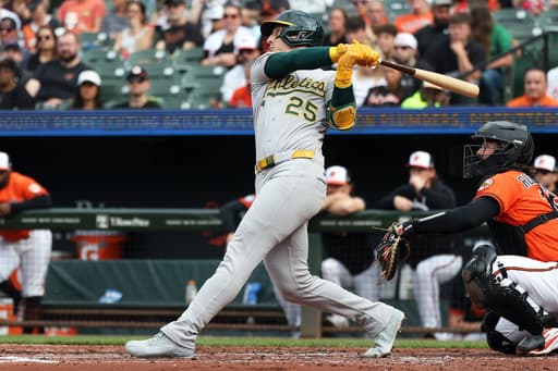 Rooker’s 3-run homer and Civale’s 5th-inning escape help the A’s to a 6-2 win over the Orioles