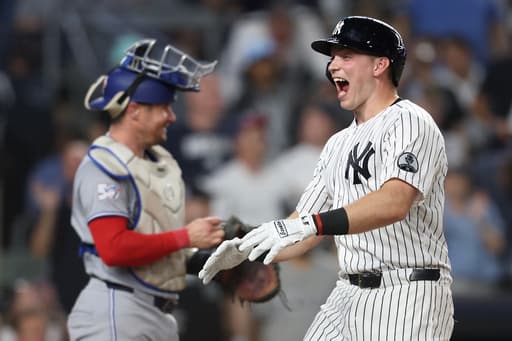 Yankees get homers from Rice and McMahon, hold off Blue Jays 5-4 in 90-degree heat