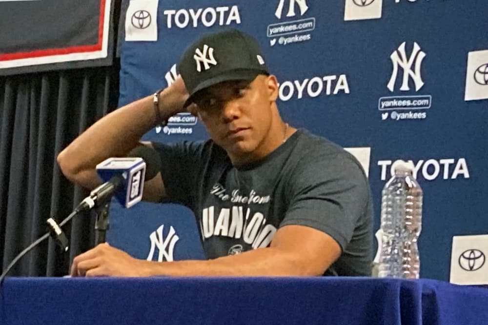 Latest Yanks star arrives for spring training wearing T-shirt saying: ‘The generational Juan Soto’