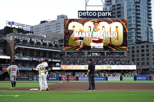 Padres slugger Manny Machado gets his 2,000th career hit