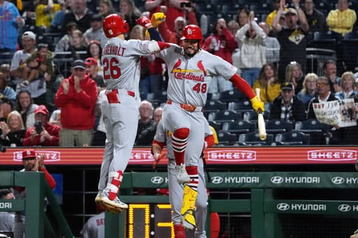 Cards get consecutive HRs, 2-run double in 9th and top Pirates 4-2 after being no-hit into 7th