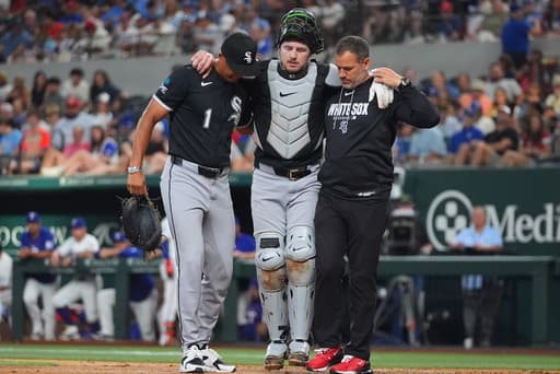 White Sox catcher Kyle Teel helped off field with left ankle injury and IL stint is likely