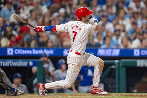 Trea Turner makes up for fielding woes with 2 HRs, 5 RBIs to lead Phillies past Dodgers