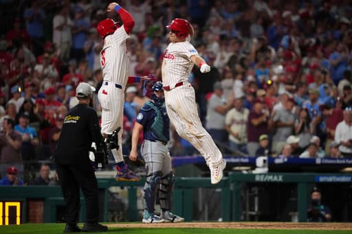 Realmuto, Schwarber and Stott homers power Phillies to a 6-4 win over Mariners
