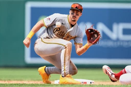 FILE - Pittsburgh Pirates shortstop Konnor Griffin (6) in action during a baseball game against the Washington Nationals, Sunday, July 5, 2026, in Washington. (AP Photo/Nick Wass, File) (AP Photo/Nick Wass)