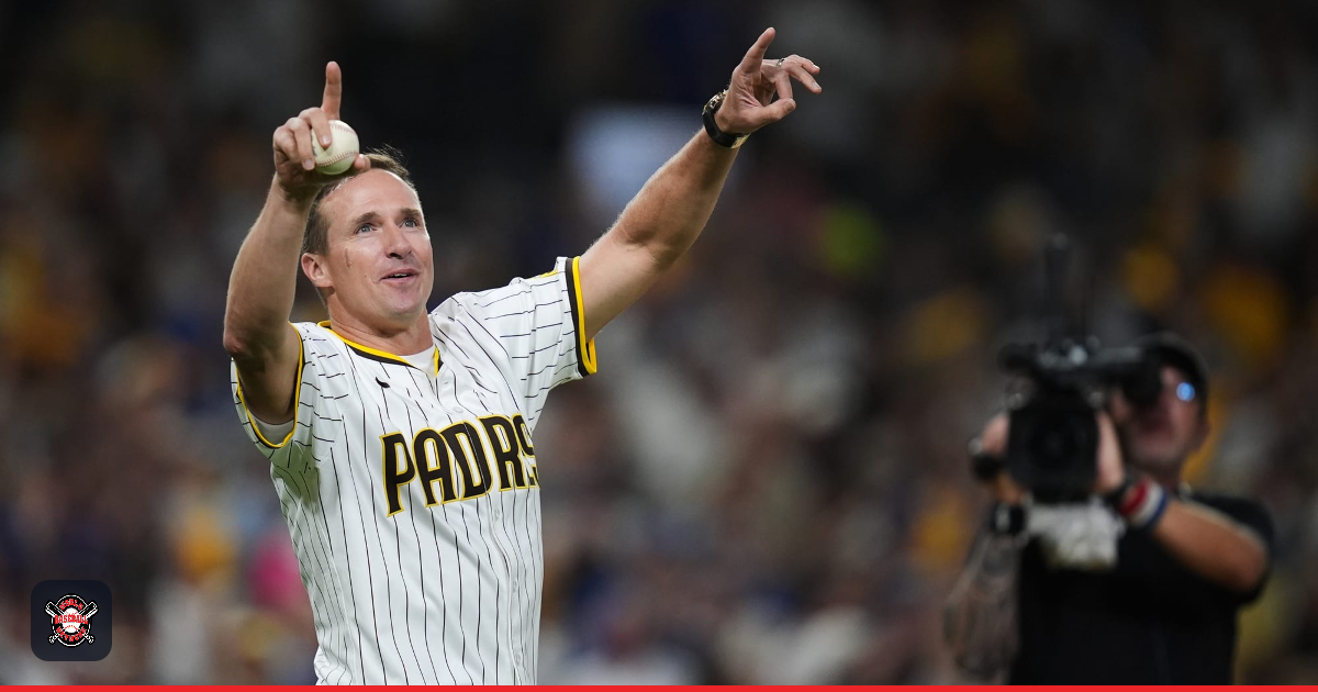 Drew Brees Throws out the First Pitch at San Diego Padres Game | World ...